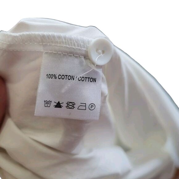 Madison white lightweight button front midi dress, roll tab sleeves, size m* - Picture 4 of 5